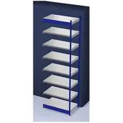 Stabil-Steckregal, einseitig, Regalhöhe 3000 mm, blau/verzinkt, Bodenbreite 1025 mm, Anbauregal, Breite x Tiefe 1025 x 600 mm hofe