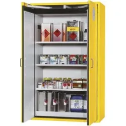 Feuerbeständiger Gefahrstoffschrank Typ 90, 2-türig, Außen-HxBxT 1968 x 1200 x 615 mm, gelb, pulverbeschichtet asecos