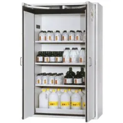 Feuerbeständiger Gefahrstoffschrank Typ 90, 2-türig, Außen-HxBxT 1968 x 1200 x 615 mm, grau, pulverbeschichtet asecos