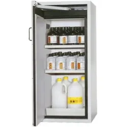 Feuerbeständiger Gefahrstoffschrank Typ 90, 1-türig, Außen-HxBxT 1298 x 600 x 615 mm, grau, pulverbeschichtet asecos