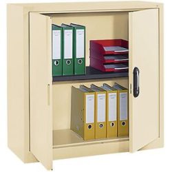 Stahlschrank mit Flügeltüren, HxBxT 1000 x 1000 x 420 mm, hellelfenbein C+P