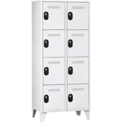 4er-Schließfachschrank Köln, 2 Abteile, lichtgrau, 800 mm Wolf