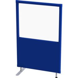 Schallschutz-Trennwand, Paneel mit Fenster, Breite 1000 mm, Höhe 1600 mm, blau eurokraft pro