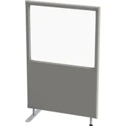 Schallschutz-Trennwand, Paneel mit Fenster, Breite 1000 mm, Höhe 1600 mm, grau eurokraft pro
