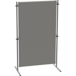 Akustik-Trennwand, Textil, Grundelement, BxT 1000 x 650 mm, grau eurokraft pro