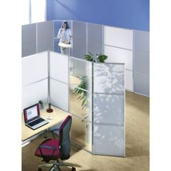 Stellwand- und Paraventsystem, HxBxT 1800 x 600 x 18 mm, MDF-Platte alusilber eurokraft pro