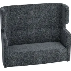 Akustiksofa VIVO, Zweisitzer mit hoher Rückenlehne, anthrazit BISLEY