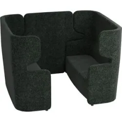 Akustiksofa VIVO, 2 Zweisitzer mit hoher Rückenlehne, Mittelwand, anthrazit BISLEY