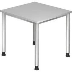 Schreibtisch Office Grau Holz 80 cm Höhenverstellbar (manuell) - Material: Holzwerkstoff - Schreibtisch