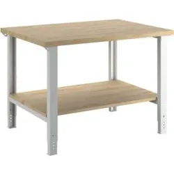 Werkbank, Baukastensystem Serie 7000, 1 Ablageboden, BxT 1250 x 900 mm eurokraft pro