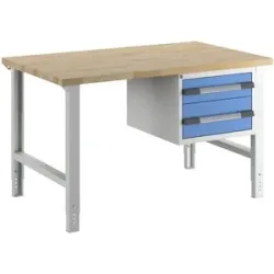 Werkbank, Baukastensystem Serie 7000, 2 Schubladen, BxT 1500 x 900 mm eurokraft pro