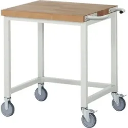 Fahrbare Werkbank Serie 8000, Gestellbauweise, offenes Rahmengestell, BxT 750 x 700 mm eurokraft pro