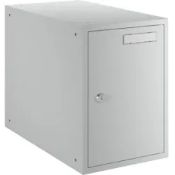 Schließfachwürfel, HxBxT 350 x 250 x 450 mm, Vollblechtür, lichtgrau eurokraft basic
