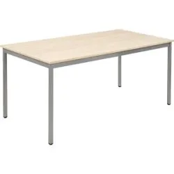 Mehrzwecktisch, rechteckig, BxH 1400 x 740 mm, Tiefe 800 mm, Platte Ahorn-Dekor, Gestell weißaluminium eurokraft basic