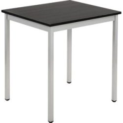Mehrzwecktisch, rechteckig, HxBxT 740 x 700 x 600 mm, Platte Esche-Dekor schwarz, Gestell weißaluminium eurokraft basic