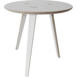 Beistelltisch RUND, Birke Multiplex, weiß beschichtet, HxØ 500 x 500 mm Tojo