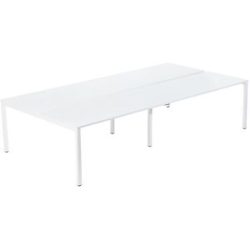 4er-Teamschreibtisch, Breite 1400 / 2800 mm, Tiefe 600 / 1260 mm, weiß EasyDesk