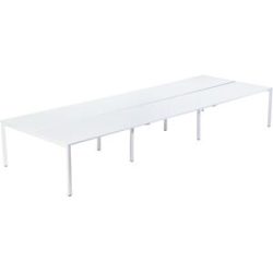 6er-Teamschreibtisch, Breite 1200 / 3600 mm, Tiefe 800 / 1660 mm, weiß EasyDesk