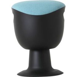 kaiserkraft Multibeweglicher Sitzhocker, höhenverstellbar 465 - 585 mm, Sitz gepolstert, Bezug türkis