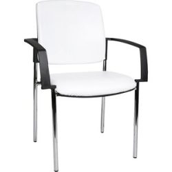 Besucherstühle mit Armlehnen, VE 2 Stk, Bezug Kunstleder, weiß Topstar