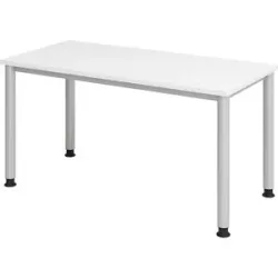 RENATUS - Schreibtisch Mini-Office 4, 4-Fuß-Gestell, Breite 1400 mm, weiß, Rundstahlrohr eurokraft pro