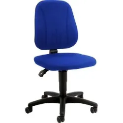 Arbeitsdrehstuhl, mit Gasfeder-Höhenverstellung, Stoffbezug, blau, mit Rollen bimos