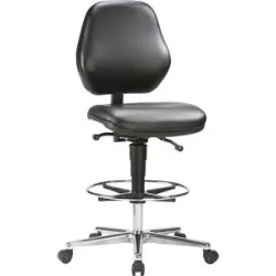 Hochstuhl, fahrbar, mit Gasfeder-Höhenverstellung von 660 - 920 mm, Kunstleder, schwarz bimos