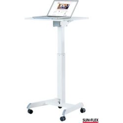 kaiserkraft Höhenverstellbarer Tisch Sun-flex Easydesk Pro, Monosäulen-Beistelltisch, weiß