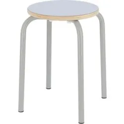 Hocker PARIS, stapelbar, Rundrohrfuss-Gestell, Ø 330 x T 330 x H 460 mm, taupe/taupe