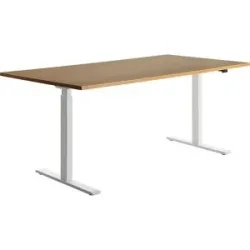 Schreibtisch, elektrisch höhenverstellbar, gerade, BxT 1800 x 800 mm, Buche/weiß Topstar