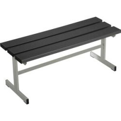 Umkleidebank, einseitig, PVC-Leisten, T-Fuß, schwarz, Länge 1000 mm Wolf