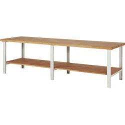 Werkbank, Baukastensystem Serie 7000, 1 Ablageboden, BxT 3000 x 900 mm eurokraft pro