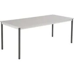 Mehrzwecktisch, rechteckig, HxBxT 740 x 1800 x 800 mm, Platte lichtgrau, Gestell basaltgrau eurokraft basic