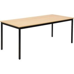 Mehrzwecktisch, rechteckig, HxBxT 740 x 1800 x 800 mm, Platte Buche-Dekor, Gestell schwarz eurokraft basic