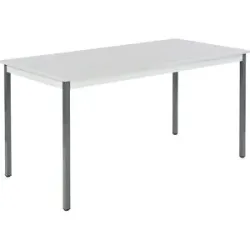 Mehrzwecktisch, rechteckig, HxBxT 740 x 1600 x 800 mm, Platte lichtgrau, Gestell basaltgrau eurokraft basic