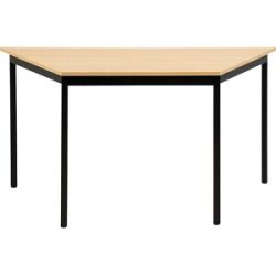 Mehrzwecktisch, trapezförmig, HxBxT 740 x 1400 x 700 mm, Platte Buche-Dekor, Gestell schwarz eurokraft basic