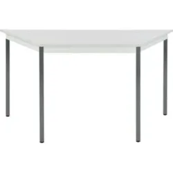 Mehrzwecktisch, trapezförmig, HxBxT 740 x 1200 x 600 mm, Platte lichtgrau, Gestell basaltgrau eurokraft basic