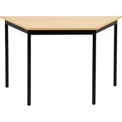 Mehrzwecktisch, trapezförmig, HxBxT 740 x 1200 x 600 mm, Platte Buche-Dekor, Gestell schwarz eurokraft basic