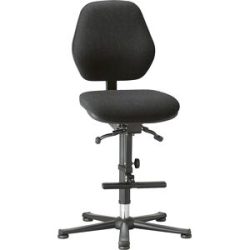 Arbeitsstuhl, Permanentkontakt, mit Gleitern und Aufstieghilfe, Stoffbezug bimos