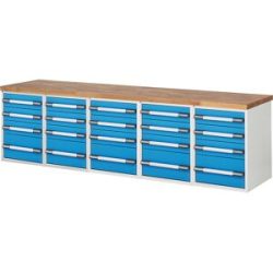 Werkbank, Baukastensystem Serie 7000, 20 Schubladen, BxT 3000 x 700 mm eurokraft pro
