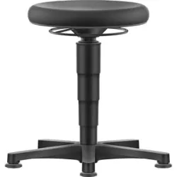 Hocker Allround, mit Gleitern, PU-Schaum, Farbring grau bimos