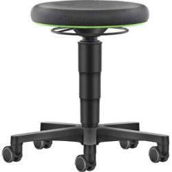 Hocker Allround, mit Rollen, Supertec, Farbring grün bimos
