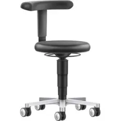 Labor-Sitzmobil mit Flexstütze, mit Rollen, höhenverstellbar, Farbring grau bimos