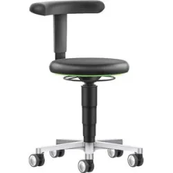 Labor-Sitzmobil mit Flexstütze, mit Rollen, höhenverstellbar, Farbring grün bimos