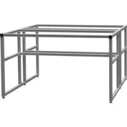 workalu® Aluminium-Werkbank, Grundgestell doppelseitig, Aluminium, 4-Fuß, BxH 1950 x 850 mm bedrunka hirth