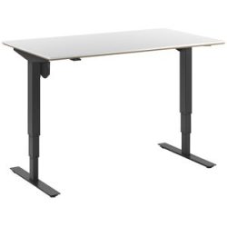 kaiserkraft Schreibtisch Atlanta Trend, elektrisch höhenverstellbar, gerade, BxT 1400 x 800 mm, weiß/schwarz