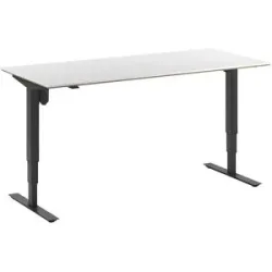 kaiserkraft Schreibtisch Atlanta Trend, elektrisch höhenverstellbar, gerade, BxT 1800 x 800 mm, weiß/schwarz