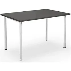 kaiserkraft Mehrzwecktisch DUO-C, gerade Platte, HxT 700 - 800 x 800 mm, Breite 1200 mm, dunkelgrau, weiß