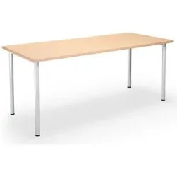 kaiserkraft Mehrzwecktisch DUO-C, gerade Platte, HxT 700 - 800 x 800 mm, Breite 1800 mm, Birke, weiß