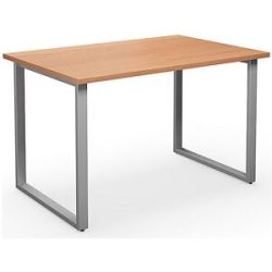 kaiserkraft Mehrzwecktisch DUO-O, gerade Platte, Tiefe 800 mm, Breite 1200 mm, Buche / silber